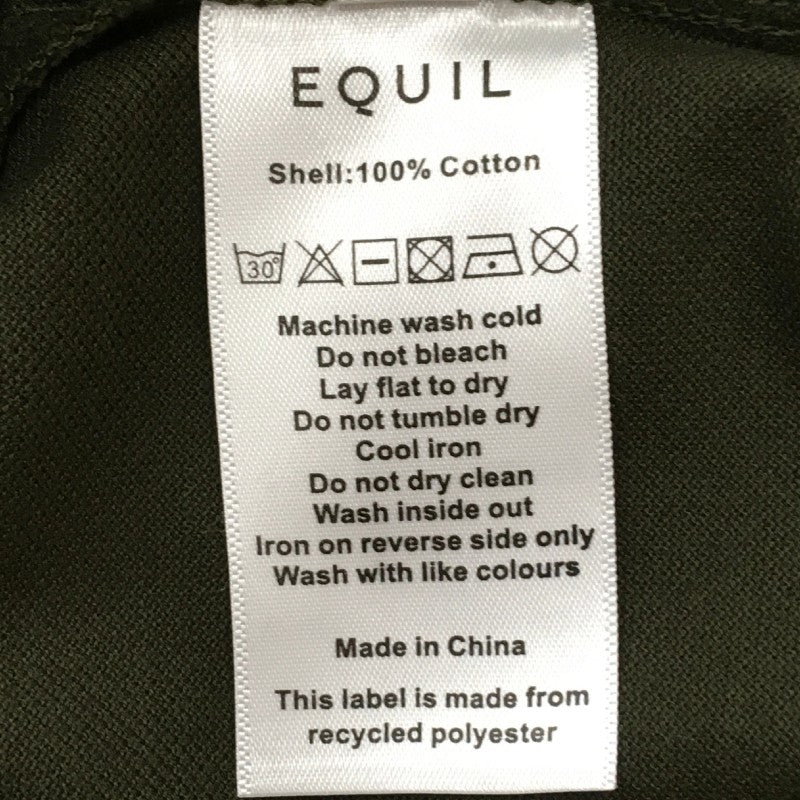 【31458】 EQUIL ポロシャツ カットソー サイズL グリーン 半袖シャツ カジュアル シンプル 襟付き 日常使い 通気性 シック メンズ