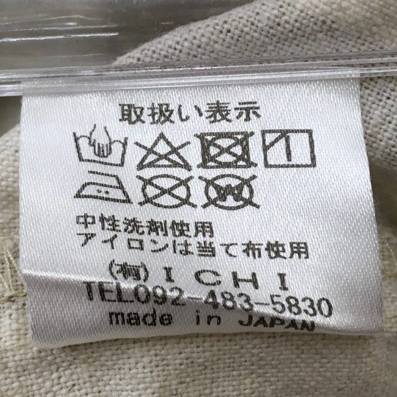 【31486】 ichi イチ ガウチョパンツ ベージュ サイズF相当 ストライプ 体型カバー コットンリネン 可愛い カジュアル レディース