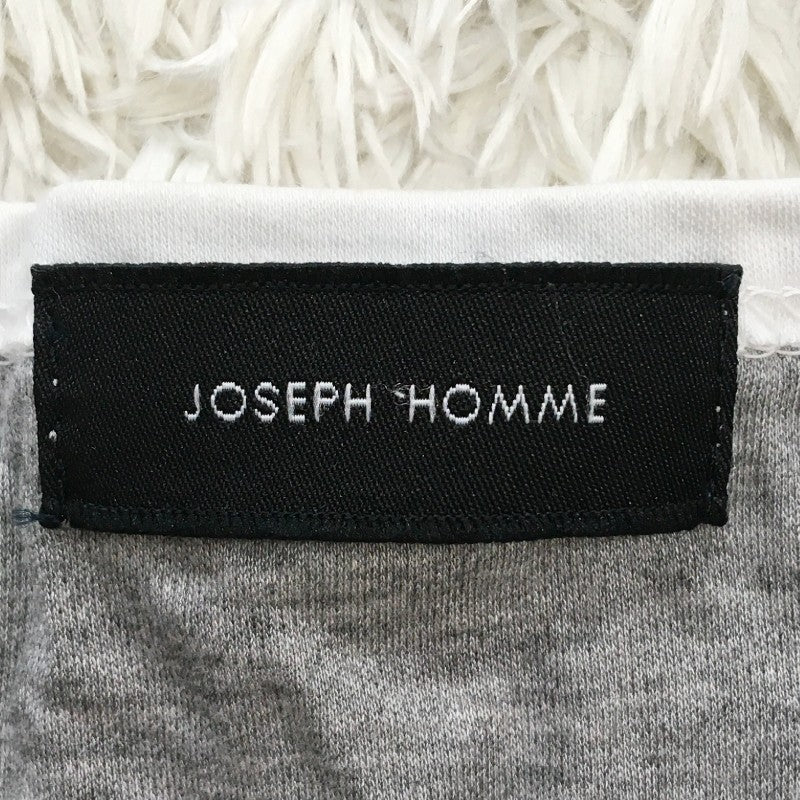 【31489】 JOSEPH HOMME ジョゼフオム 半袖Tシャツ カットソー サイズ46 / 約M ホワイト ライン入り シンプル バイカラー メンズ