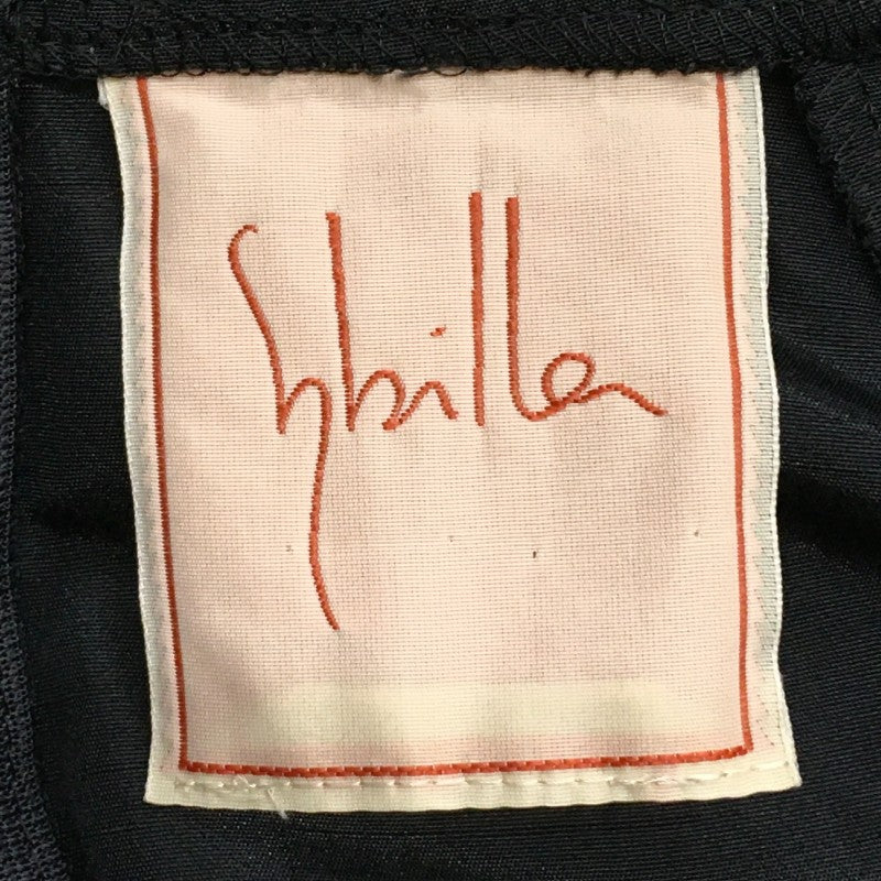 【31490】 Sybilla シビラ ロングスカート サイズM ブラック カジュアル 無地 シンプル ウエストリボン 後ろジップアップ レディース