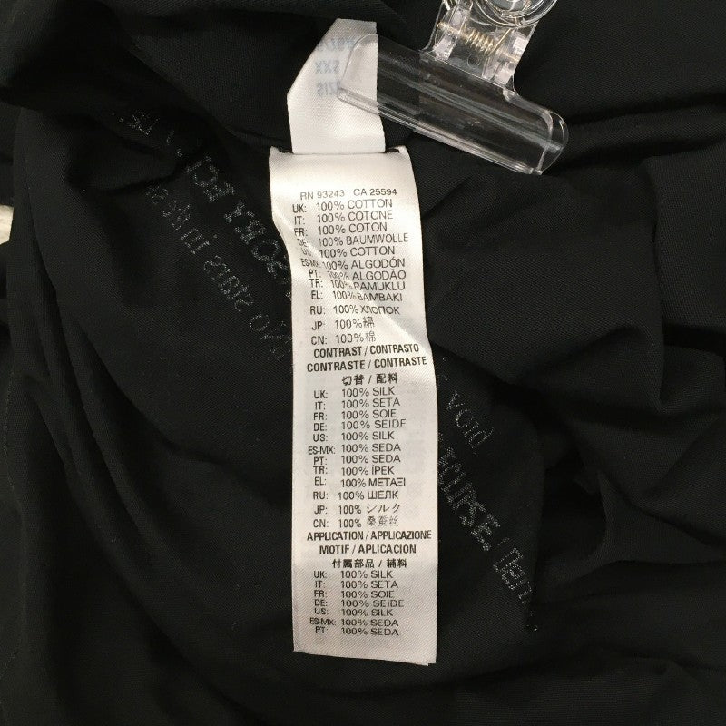【31527】 新古品 DIESEL ディーゼル 七分袖Tシャツ カットソー サイズXXS ブラック グラフィック プリント カットオフ レディース