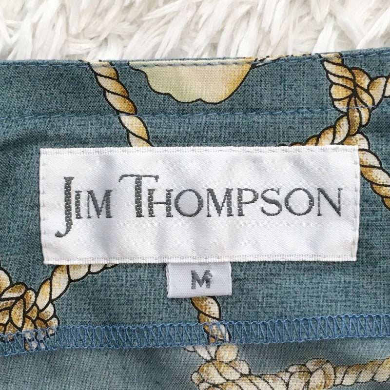 【31625】 JIM THOMPSON ジムトンプソン ロングスカート サイズM ブルー リボン 貝 ヒトデ 柄 カジュアル かわいい オシャレ レディース