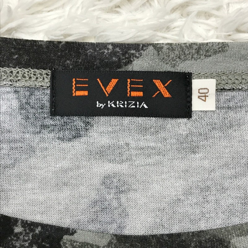 【31640】 EVEXbyKRIZIA エヴェックスバイクリツィア 長袖Tシャツ ロンT カットソー サイズ40 / 約L グレー カモフラージュ柄 レディース