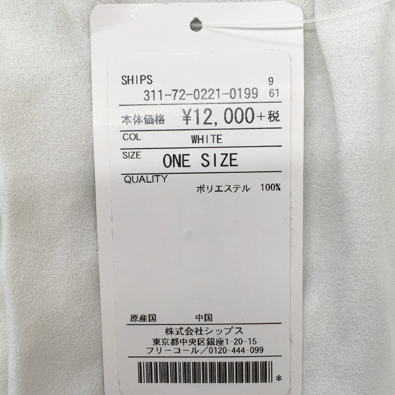 【31657】 新古品 SHIPS シップス ノースリーブブラウス サイズONE SIZE ホワイト サイズ約M-L相当 クルーネック レディース 定価12000円