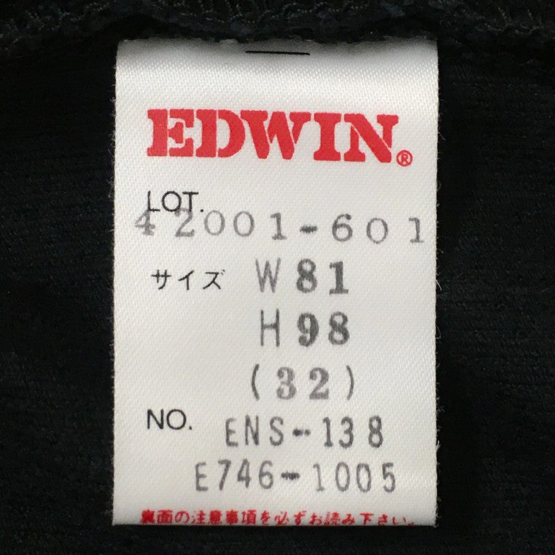 【31727】 EDWIN エドウィン ボトムス サイズ32 / 約L ネイビー コーデュロイ シンプル カジュアル サイドポケット メンズ