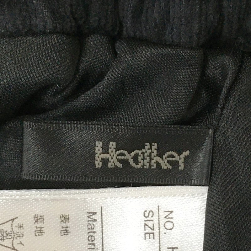 【31755】 Heather ヘザー ミニスカート サイズF ブラック フレアスカート コーデュロイ 無地 可愛い ガーリー カジュアル レディース