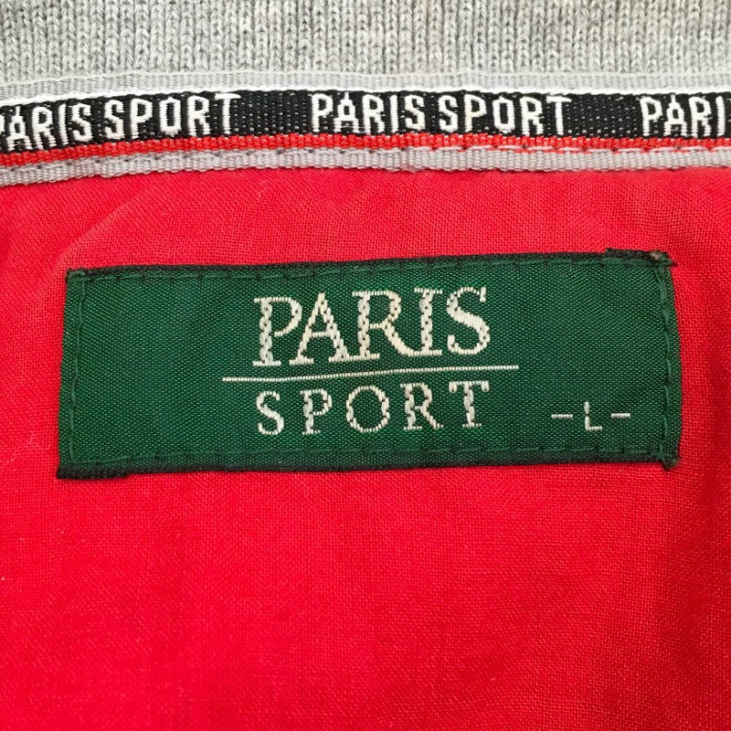 【31765】 PARIS SPORT パリススポーツ トップス サイズL レッド コーデュロイ ファスナー スポーティ かっこいい あたたかい メンズ