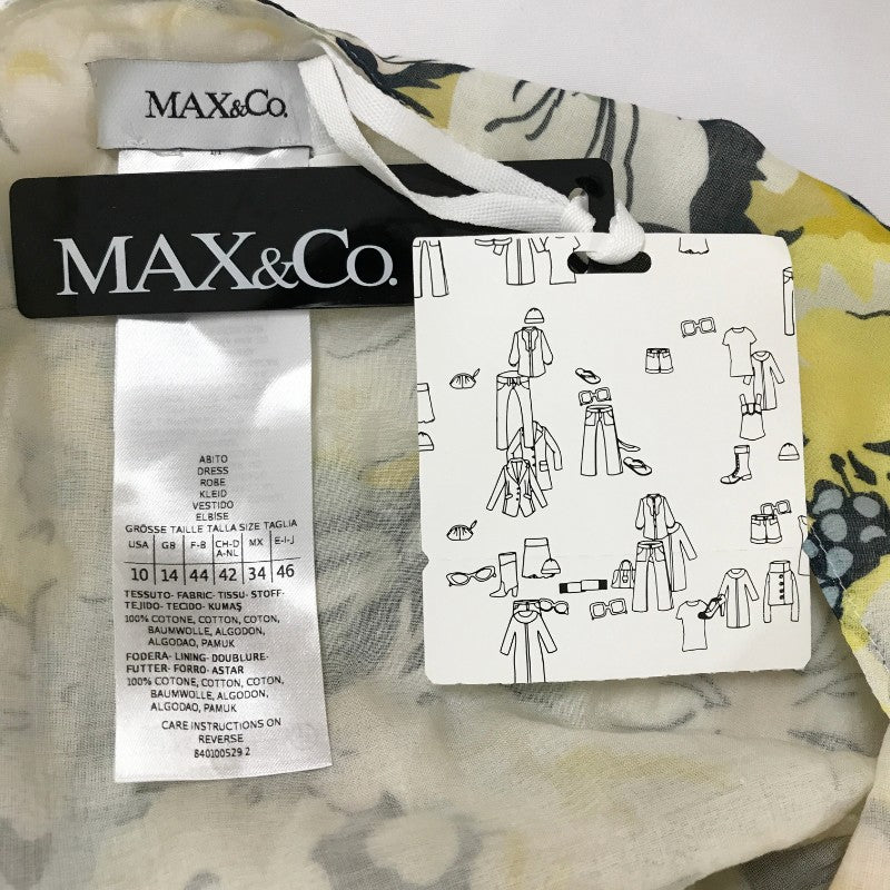 【31927】 新古品 MAX&CO マックスアンドコー ロングワンピース サイズ46 / 約XXXL イエロー マキシワンピース 大きいサイズ レディース