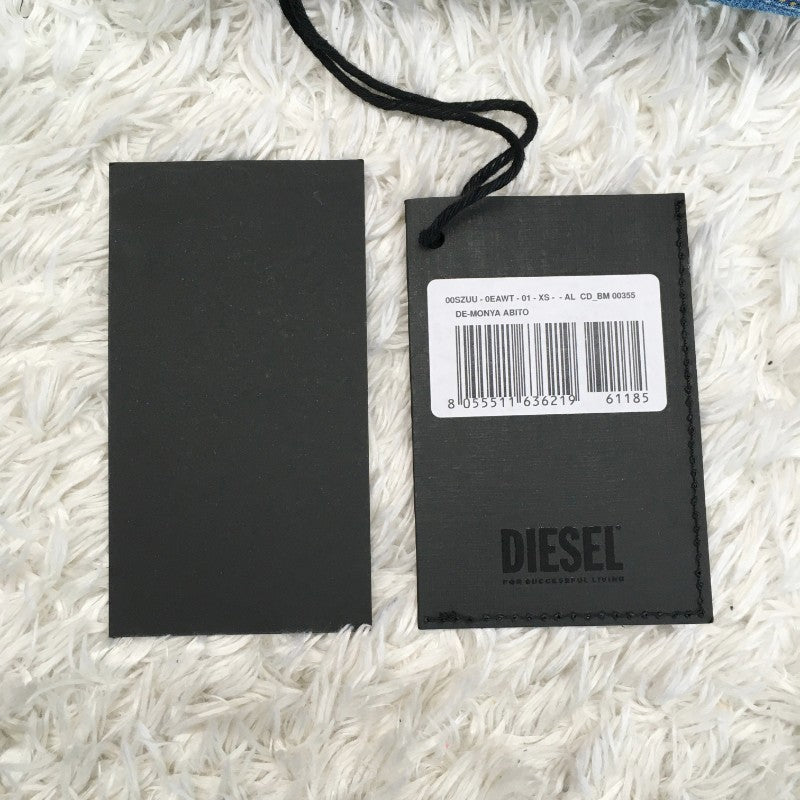 【31939】 新古品 DIESEL ディーゼル ワンピース サイズXS ネイビー カジュアル 光沢 コーティング フェイクポケット レディース