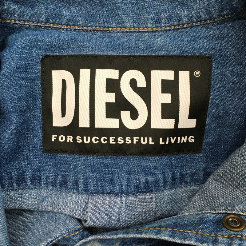 【31941】 新古品 DIESEL ディーゼル ワンピース サイズXS ネイビー カジュアル 光沢 コーティング フェイクポケット レディース