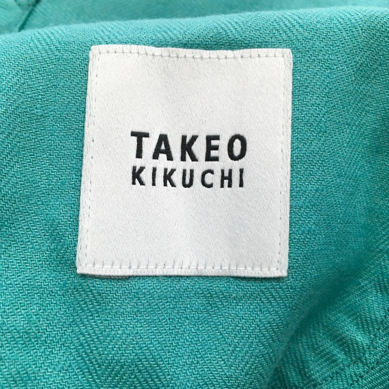 【32025】 新古品 TAKEO KIKUCHI タケオキクチ テーラードジャケット サイズ02/M エメラルドブルー シンプル 爽やか メンズ 定価18000円