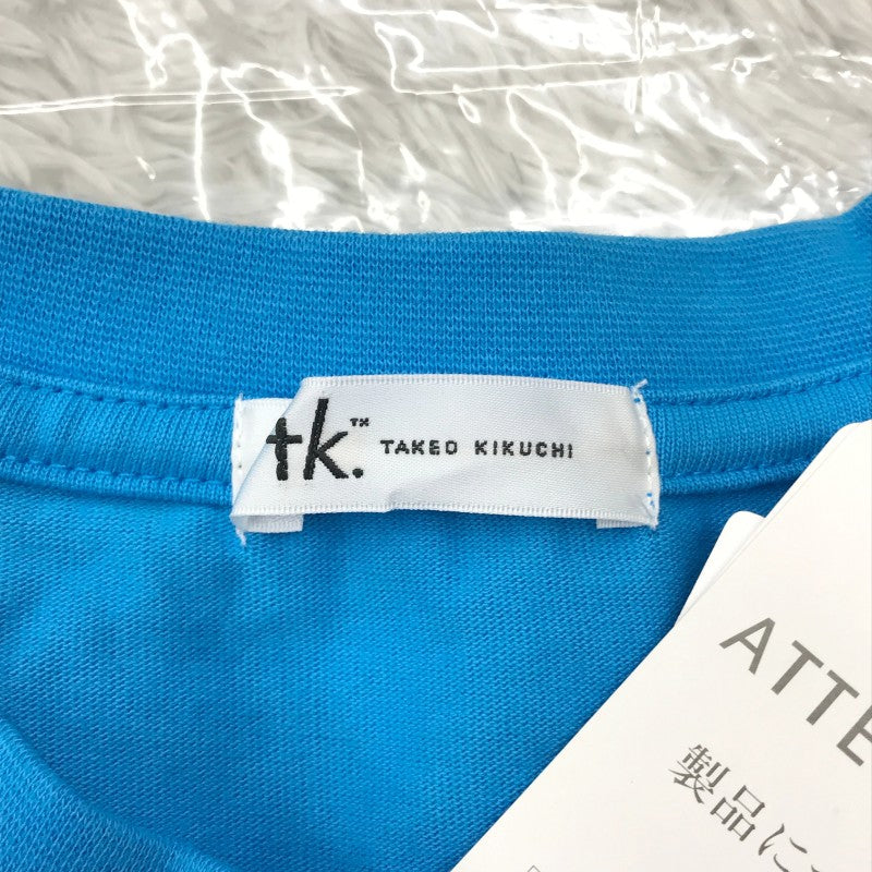 【32029】 新古品 TAKEO KIKUCHI タケオキクチ 半袖Tシャツ カットソー サイズ01 / 約S ライトブルー クルーネック メンズ 定価5000円
