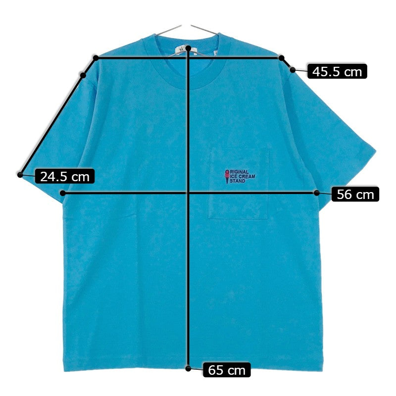 【32031】 新古品 TAKEO KIKUCHI タケオキクチ 半袖Tシャツ カットソー サイズ01 / 約S ライトブルー クルーネック メンズ 定価5000円