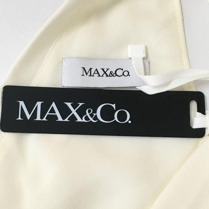 【32034】 新古品 MAX&Co. マックスアンドコー ロングワンピース サイズ44 / 約L イエロー フレア バイカラー カシュクール レディース