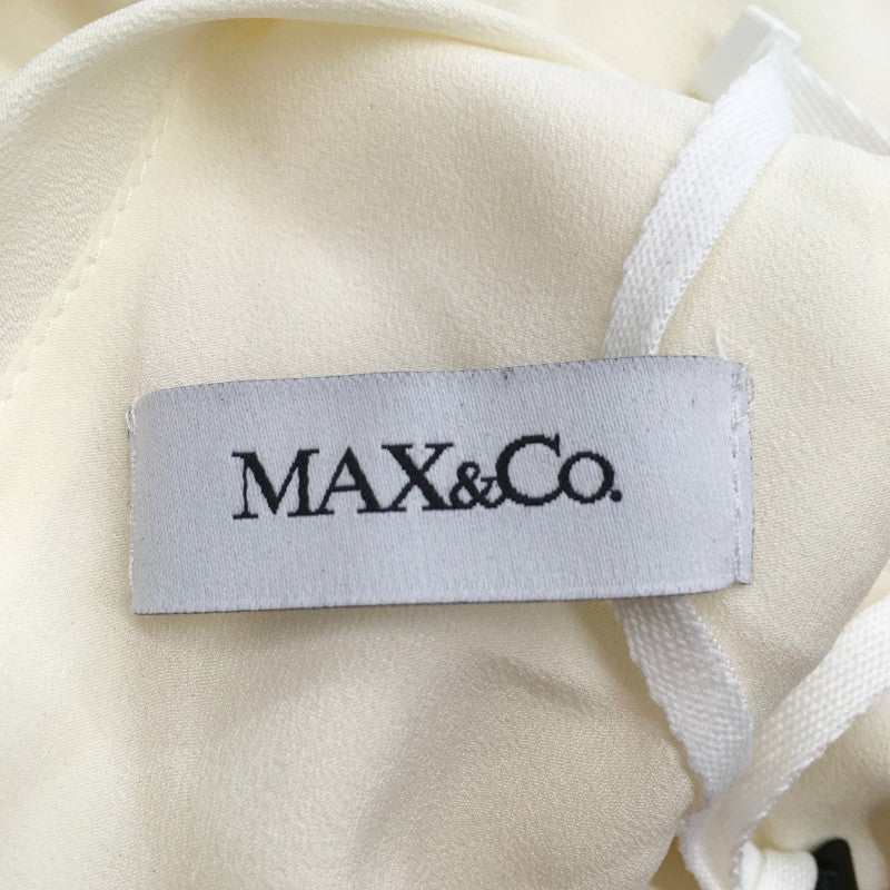 【32035】 新古品 MAX&Co. マックスアンドコー ひざ丈ワンピース サイズUSA08 / 約L イエロー リボン オシャレ ドレープ感 レディース
