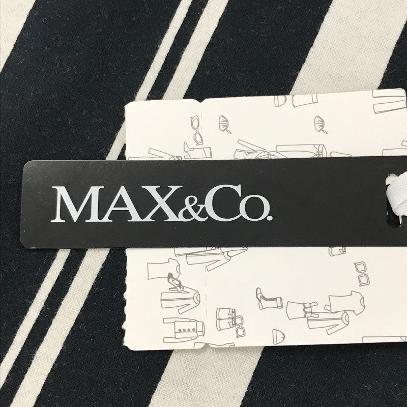 【32046】 新古品 MAX&Co. マックスアンドコー ひざ丈ワンピース サイズXS ブラック ストライプ オシャレ モノトーン レディース