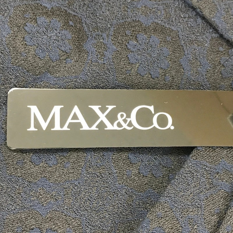 【32049】 新古品 MAX&Co. マックスアンドコー ミニスカート サイズ40 / 約M ネイビー 刺繍 総柄 サイドファスナー オシャレ レディース