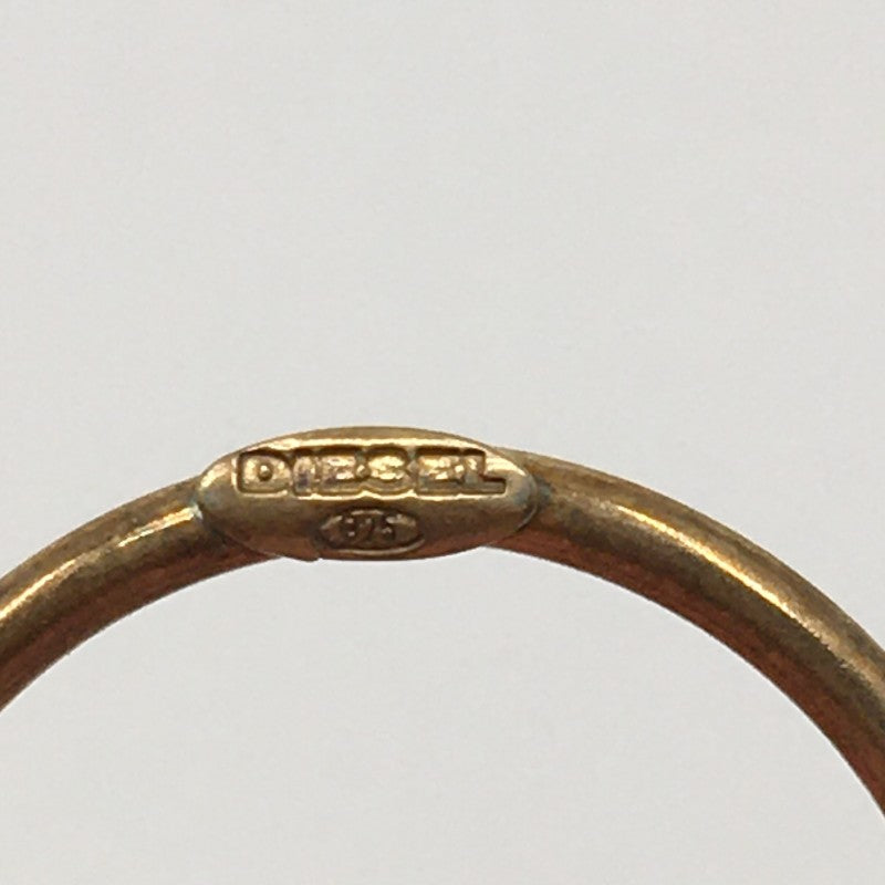 【32067】 新古品 DIESEL ディーゼル ゴールド サイズ12号相当 リング 指輪 2連リング ピザモチーフ フォークモチーフ 真鍮製 レディース