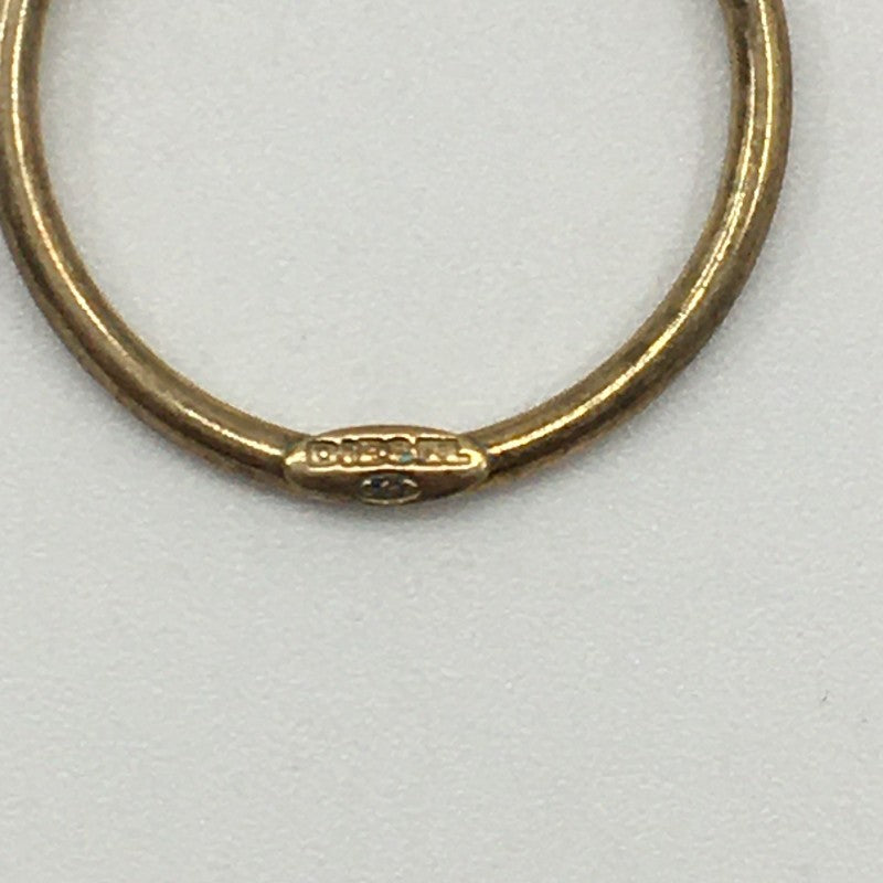 【32067】 新古品 DIESEL ディーゼル ゴールド サイズ12号相当 リング 指輪 2連リング ピザモチーフ フォークモチーフ 真鍮製 レディース