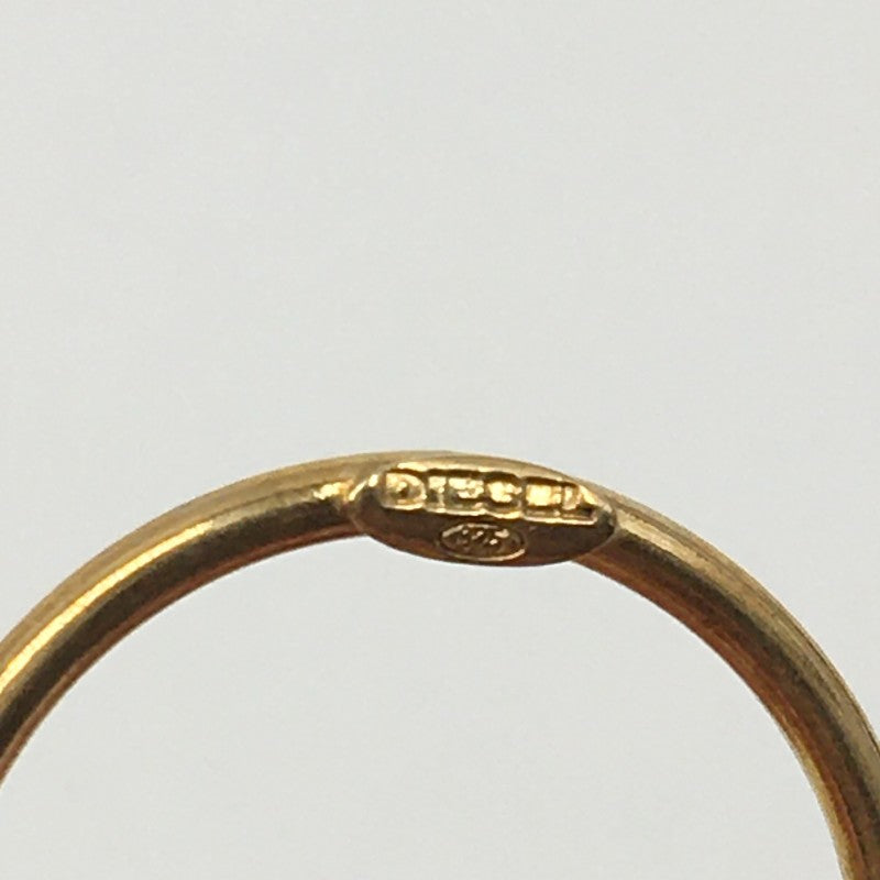 【32071】 新古品 DIESEL ディーゼル ゴールド サイズ12号相当 リング 指輪 2連リング ピザモチーフ フォークモチーフ 真鍮製 レディース