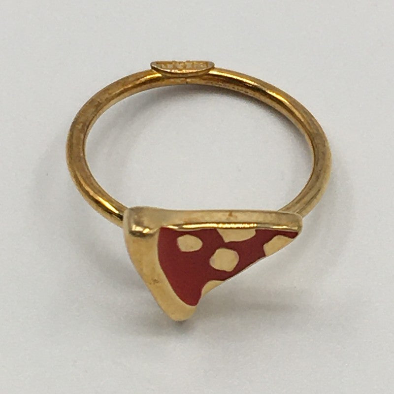 【32088】 新古品 DIESEL ディーゼル ゴールド ピザ フォーク チャーム 指輪 シンプル モチーフ かわいい ビジュー アクセント レディース