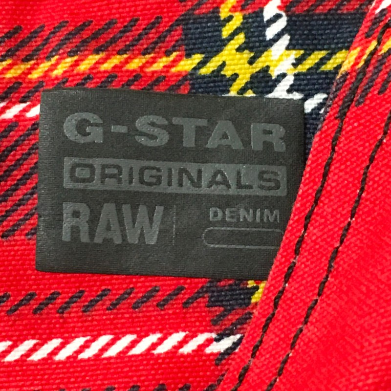 【32346】 新古品 G-STAR RAW ジースターロゥ ショートパンツ サイズ23 / 約S レッド チェック柄 ベルトループ オシャレ レディース