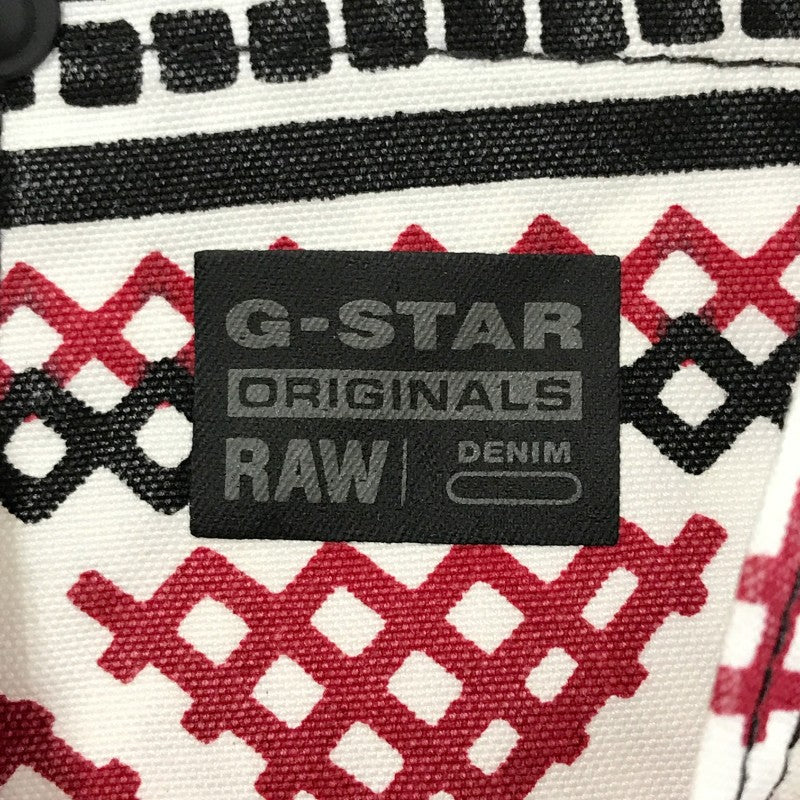 【32379】 新古品 G-STAR RAW ジースターロゥ ショートパンツ サイズ24 / 約M ブラック 総柄 アフリカン ベルトループ付き 派手 レディース