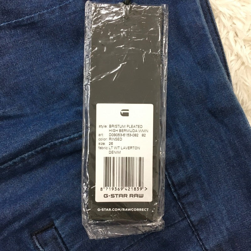 【32447】 新古品 G-STAR RAW ジースターロゥ ショートパンツ サイズ26 / 約S ブルー デニム生地 タック 可愛い カジュアル レディース