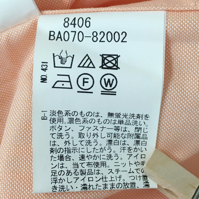 【32485】 新古品 TAKEO KIKUCHI タケオキクチ 長袖シャツ サイズ02 / 約M ライトオレンジ ボタンダウン 無地 シンプル メンズ 定価14000円