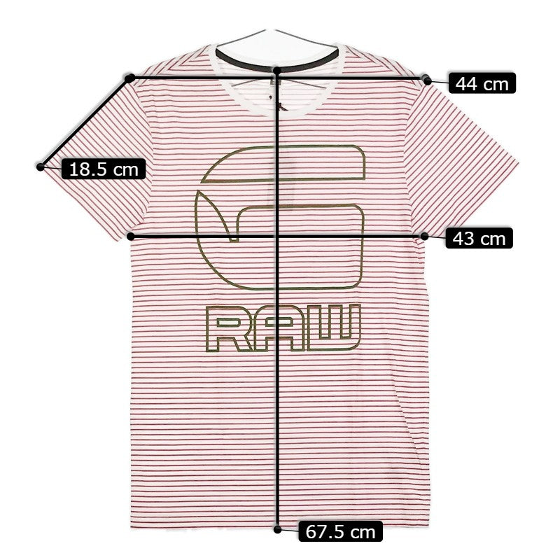 【32881】 新古品 G-STAR RAW ジースターロゥ 半袖Tシャツ カットソー サイズS レッド 丸首 チェック柄 ロゴマーク オシャレ メンズ