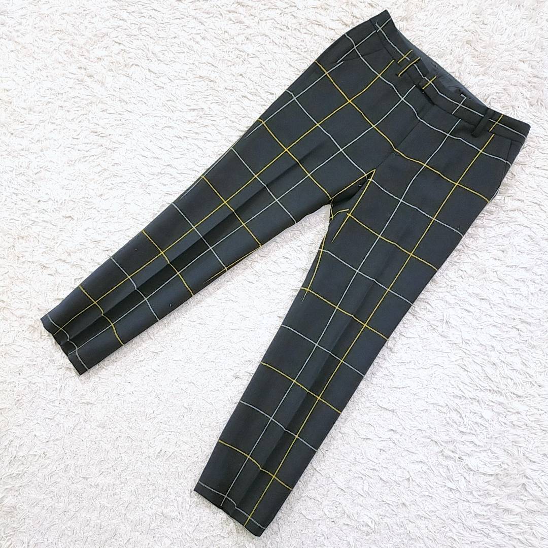 【27957】 UNITED ARROWS ユナイテッドアローズ スラックス サイズ34 / 約XS(SS) ネイビー ノータック ウール100% トラッド レディース