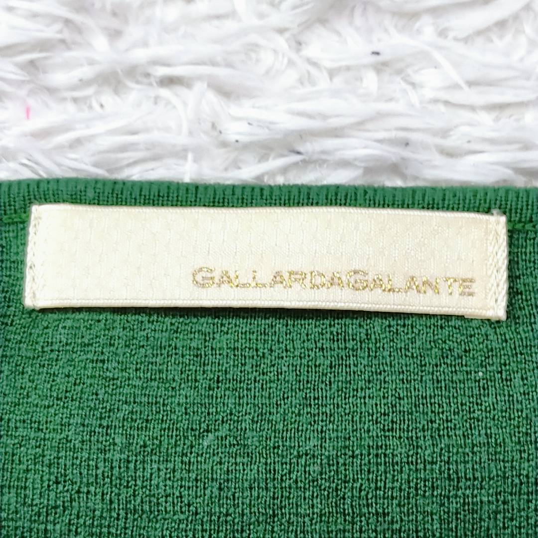 【27953】 GALLARDAGALANTE ガリャルダガランテ セーター サイズFREE グリーン ドルマンスリーブ ボートネック 無地 シンプル レディース