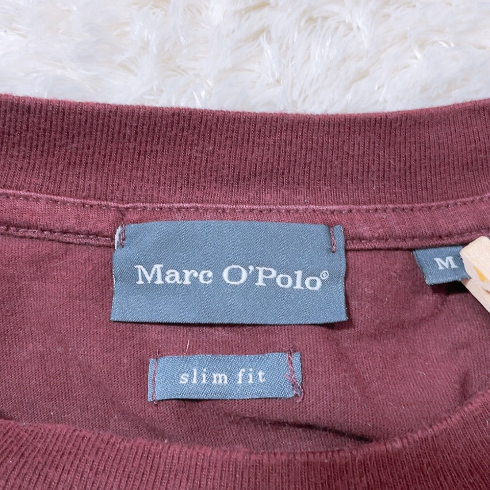 【27526】 Marc O'Polo マルコポーロ 長袖Tシャツ ロンT  カットソー サイズM ワインレッド 丸首 プリント ドラゴン スリム メンズ