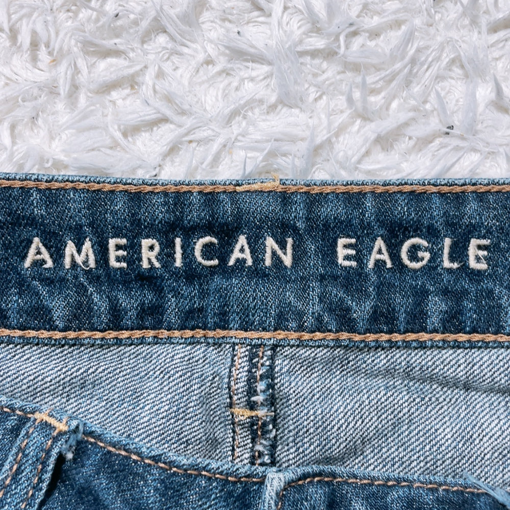 【27527】 American Eagle アメリカンイーグル デニム ジーンズ ジーパン サイズUS 4 REGULAR / 約M ブルー ケミカルウォッシュ レディース