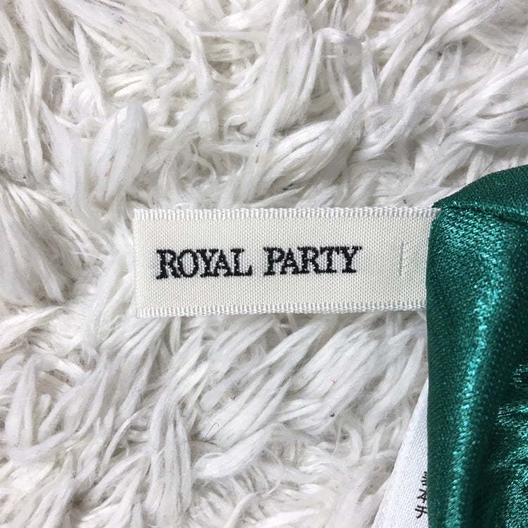【26565】 ROYAL PARTY ロイヤルパーティ ロングスカート サイズF グリーン ポリエステル100% チュール素材 プリーツ レディース