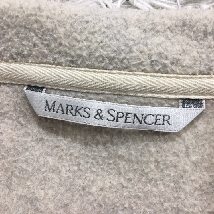 【26567】 MARKS&SPENCER マークスアンドスペンサー ロングコート サイズM グレー 無地 ポケット 袖ボタン 暖かい カジュアル メンズ