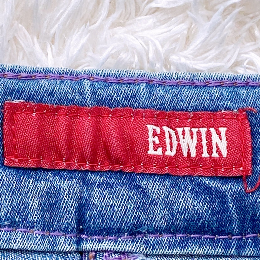 【26686】 EDWIN エドウィン デニム ジーンズ ジーパン サイズL ブルー E11352R マタニティ スキニー タイト フルレングス レディース