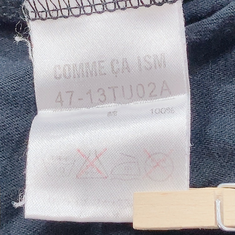 【27449】 COMME CA ISM コムサイズム 長袖Tシャツ ロンT  カットソー サイズL ネイビー クルーネック シンプル  背面プリントロゴ メンズ