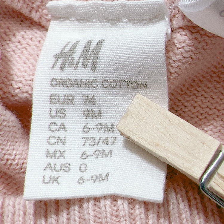 【28620】 H&M エイチアンドエム ボトムス サイズCA 6-9M ベビーピンク ニットパンツ サイズ6-9か月相当 ふんわり 重ね着用 ベビー