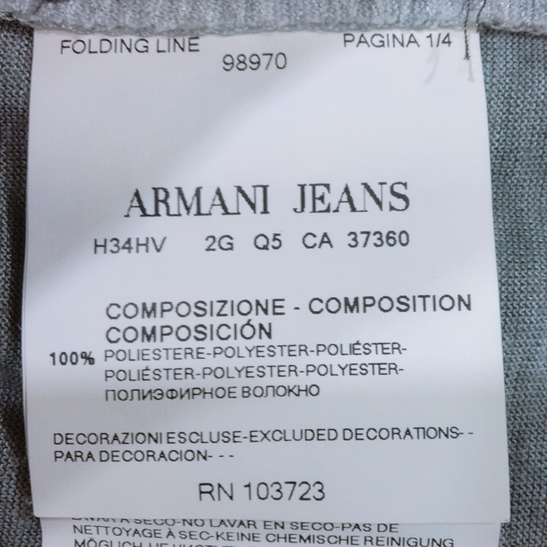 【27570】 ARMANI JEANS アルマーニジーンズ 半袖Tシャツ カットソー サイズEU40 / 約L ブラック 丸首 ロゴ 花柄プリント レディース