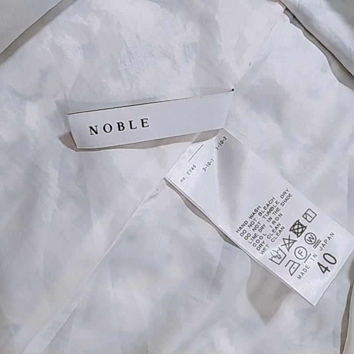 【28186】 NOBLE ノーブル ロングスカート サイズ40 / 約L ブラック 総柄 花柄 美品 かわいい さわやか 涼し気 軽やか レディース