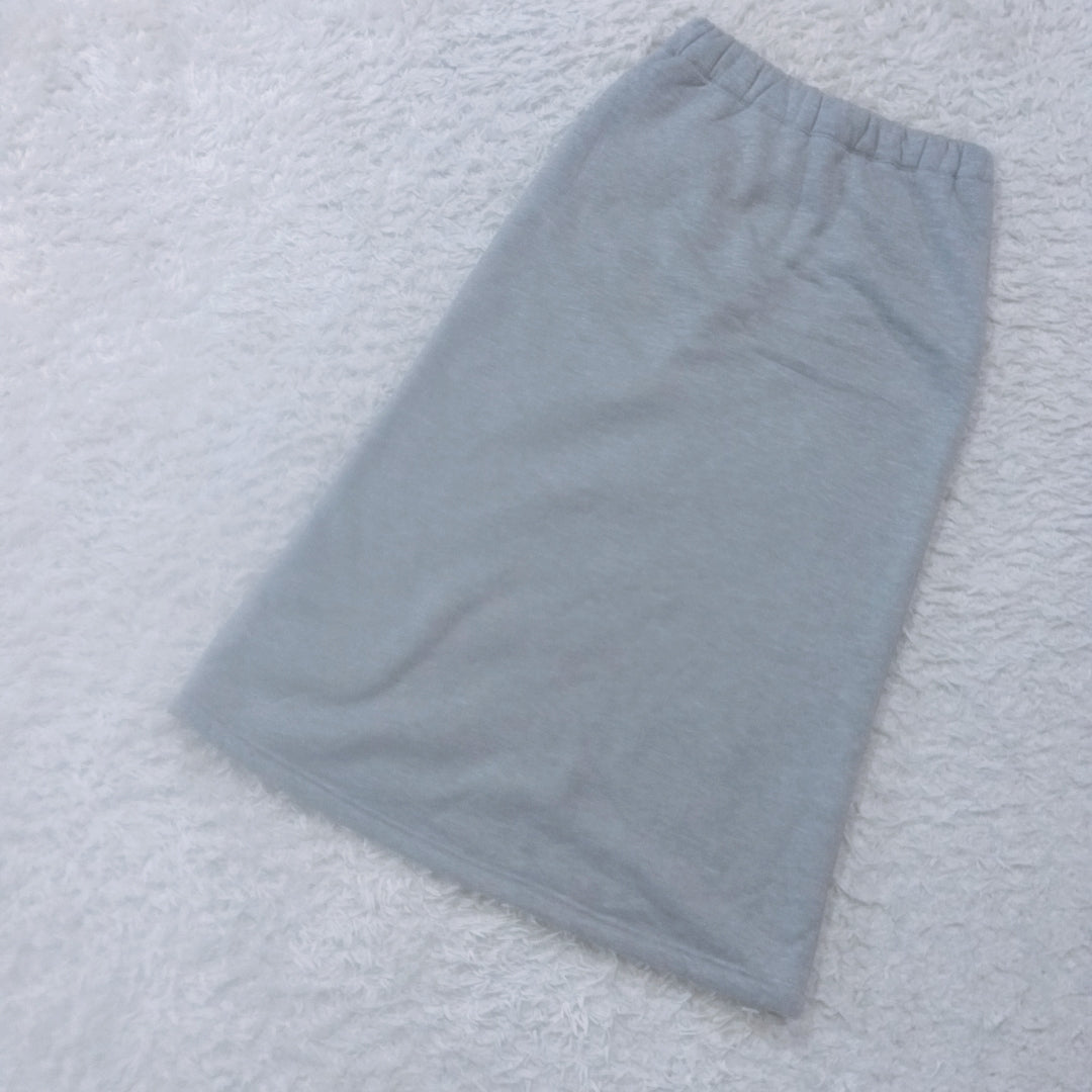 【25438】 OSCOPE オスコープ ロングスカート サイズS グレー 裏ボア 無地 シンプル 暖かい スウェット素材 ウエストゴム レディース
