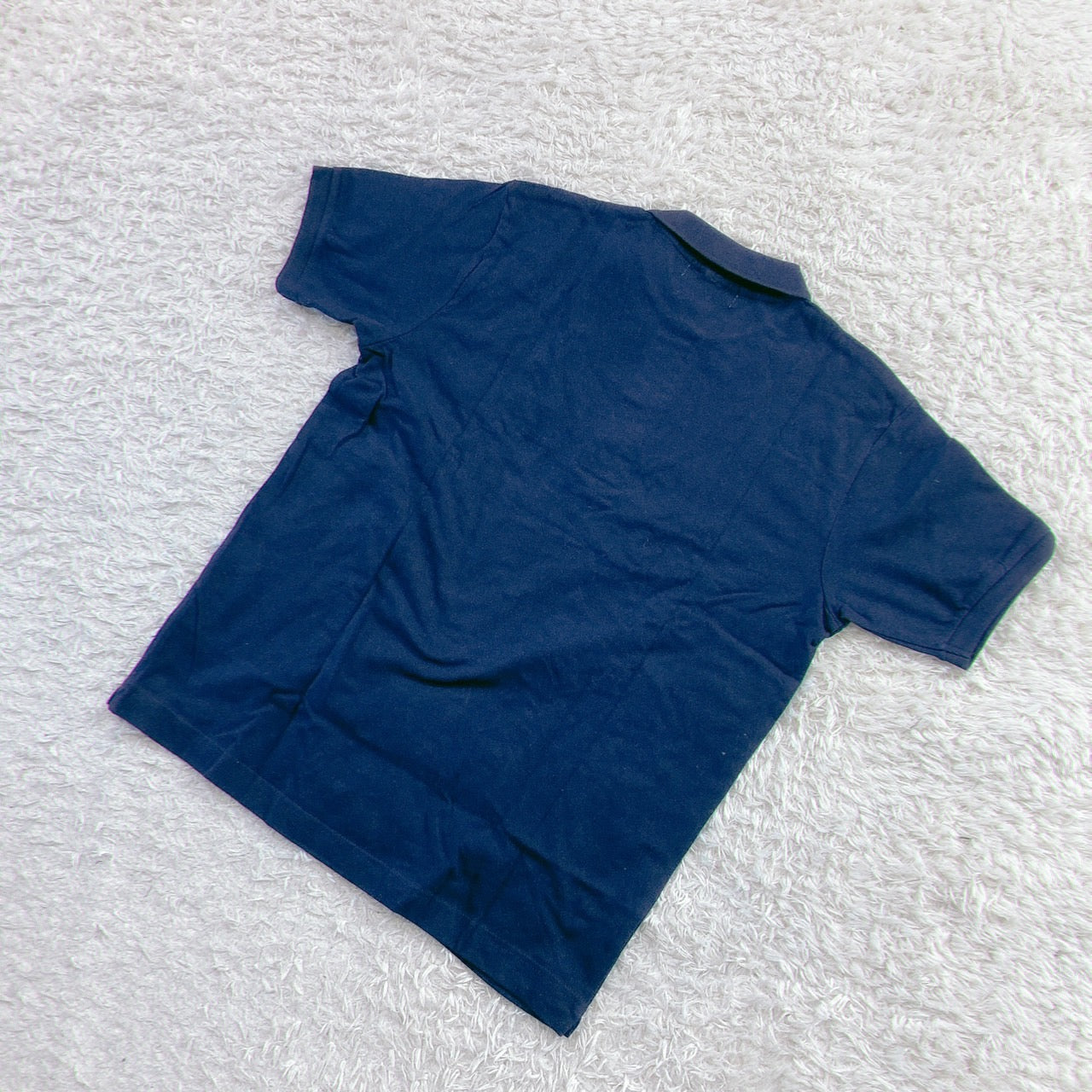 【27947】 ポロシャツ カットソー ネイビー サイズS相当 トップス 刺繍 非学校法人鈴木学院 襟付きポロシャツ レア シンプル 夏 メンズ