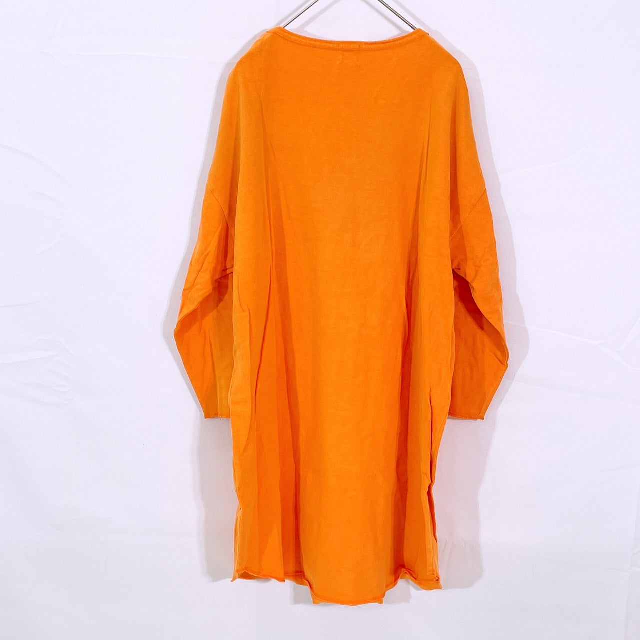 【25877】 BROWNY ブラウニー 長袖Tシャツ サイズL オレンジ カジュアルシャツ 丸ネック ビックシルエット シンプル ゆったり メンズ