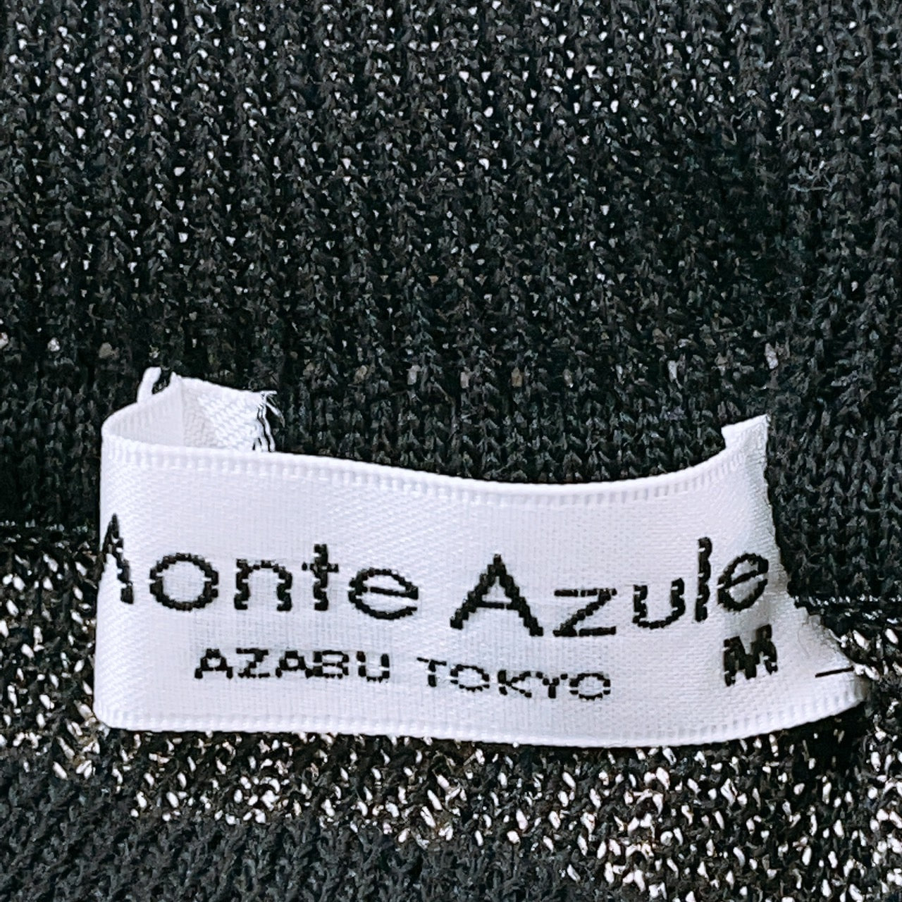 【26102】 Monte Azule モンテアズール セーター サイズM ブラック ニット 長袖 ストライプ レース カジュアル 薄手 レディース